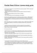 Florida Class E Driver License study guide NEWEST 2025&sol;2026 ACTUAL COMPLETE QUESTIONS AND CORRECT DETAILED ANSWERS &lpar;VERIFIED ANSWERS&rpar; &vert;ALREADY GRADED A&plus;