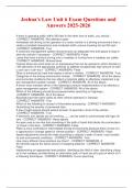 Joshua-s Law Unit 6 Exam Questions and Answers 2025-2026