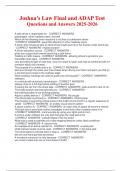 Joshua-s Law Final and ADAP Test Questions and Answers 2025-2026