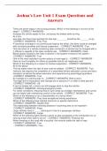 Joshua-s Law Unit 1 Exam Questions and Answers