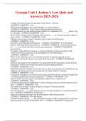 Georgia Unit 1 Joshua-s Law Quiz and Answers 2025-2026