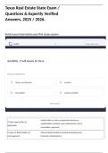 Texas Real Estate State Exam &sol; Questions & Expertly Verified Answers&comma; 2025 &sol; 2026&period;