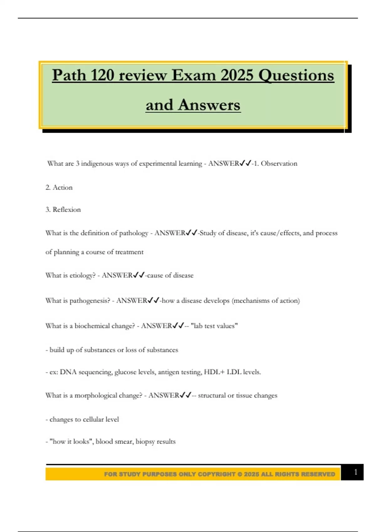 Learning Path Question Answers Path 120 review Exam 2025 Questions and Answers - PATH 120 - Stuvia US