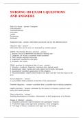NURSING 110 EXAM 1 QUESTIONS AND ANSWERS
