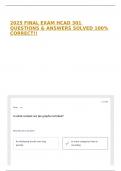 2025 FINAL EXAM HCAD 301 QUESTIONS & ANSWERS SOLVED 100&percnt; CORRECT&excl;&excl;