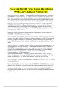 Pols 102 SDSU Final Exam Questions With 100&percnt; Solved Answers&excl;&excl;&excl;