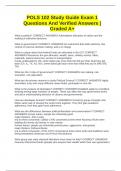 POLS 102 Study Guide Exam 1 Questions And Verified Answers &vert; Graded A&plus;