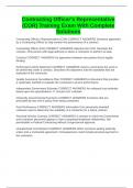 Contracting Officer's Representative &lpar;COR&rpar; Training Exam With Complete Solutions