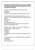 Relativity Certified Administrator RCA Online Practize Quiz Questions atm Questions With Complete Solutions