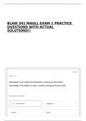BLAW 341 MAULL EXAM 1 PRACTICE QUESTIONS WITH ACTUAL SOLUTIONS&excl;&excl;