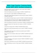 200hr Yoga Teacher Training Study Guide With 100&percnt; Verified Answers&excl;&excl;&excl;