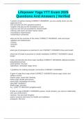 Lifepower Yoga YTT Exam 2025 Questions And Answers &vert; Verified