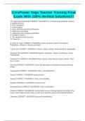 CorePower Yoga Teacher Training Final Exam With 100&percnt; Verified Solutions&excl;&excl;&excl;