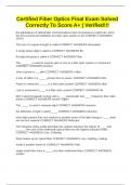 Certified Fiber Optics Final Exam Solved Correctly To Score A&plus; &vert; Verified&excl;&excl;&excl;