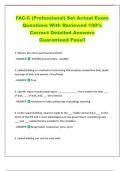 FAC-C &lpar;Professional&rpar; Set Actual Exam  Questions With Reviewed 100&percnt;  Correct Detailed Answers  Guaranteed Pass&excl;&excl; 