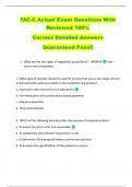 FAC-C Actual Exam Questions With  Reviewed 100&percnt;   Correct Detailed Answers   Guaranteed Pass&excl;&excl; 