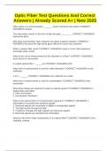 Optic Fiber Test Questions And Correct Answers &vert; Already Scored A&plus; &vert; New 2025