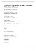 NEHA REHS RS Exam - Practice Questions With Correct Answers