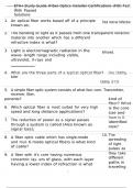 ETA-I Study Guide &lpar;Fiber Optics Installer Certification&rpar; &lpar;FOI&rpar; Test Questions With Passed Solutions