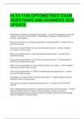 HLTH 1100 OPTOMETRIST EXAM QUESTIONS AND ANSWERS 2025 UPDATE  