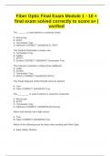 Fiber Optic Final Exam Module 1 - 10 &plus; final exam solved correctly to score a&plus; &vert; verified