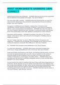HWST WORKSHEETS ANSWERS 100&percnt; CORRECT