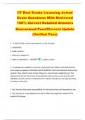 CT Real Estate Licensing Actual  Exam Questions With Reviewed  100&percnt; Correct Detailed Answers   Guaranteed Pass&excl;&excl;Current Update  &lpar;Verified Pass&rpar; 
