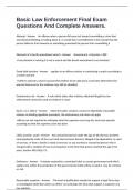 Basic Law Enforcement Final Exam Questions And Complete Answers&period;