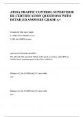 ATSSA TRAFFIC CONTROL SUPERVISOR RE CERTIFICATION QUESTIONS WITH DETAILED ANSWERS GRADE A&plus;