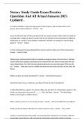 Notary Study Guide Exam Practice Questions And All Actual Answers 2025 Updated &period;