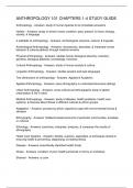 ANTHROPOLOGY 101 CHAPTERS 1-4 STUDY GUIDE
