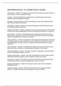ANTHROPOLOGY 101 EXAM STUDY GUIDE