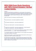 WGU D084 Exam Study Questions with 100&percnt; Correct Answers &vert;Verified &vert;Latest Update