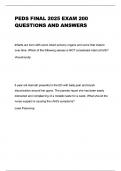 PEDS FINAL 2025 EXAM 200 QUESTIONS AND ANSWERS&period;