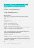 PLUMBING &lpar;C-36&rpar; PRACTICE EXAMS WITH ALL CORRECT & VERIFIED ANSWERS