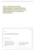 CRA&colon; CERTIFIED RETINAL ANGIOGRAPHY EXAM &lpar;RETINAL ANGIOGRAPHY STUDY SET&rpar; 132 QUESTIONS WITH COMPLETE SOLUTIONS&excl;&excl;