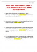 LSUS MHA INFORMATICS EXAM 7  2025 BRAND NEW ACTUAL EXAM  WITH ANSWERS&period; 