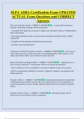 SLPA ASHA Certification Exam UPDATED   ACTUAL Exam Questions and CORRECT  Answers