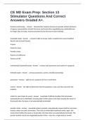 CE MD Exam Prep&colon; Section 13 Stimulator Questions And Correct Answers Graded A&plus;&period;