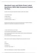 Maryland Laws and Rules Exam Latest Questions 100&percnt; Well Answered Graded To Pass&period;