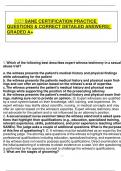 2025 SANE CERTIFICATION PRACTICE QUESTIONS & CORRECT DETAILED ANSWERS&vert;&vert; GRADED A&plus;