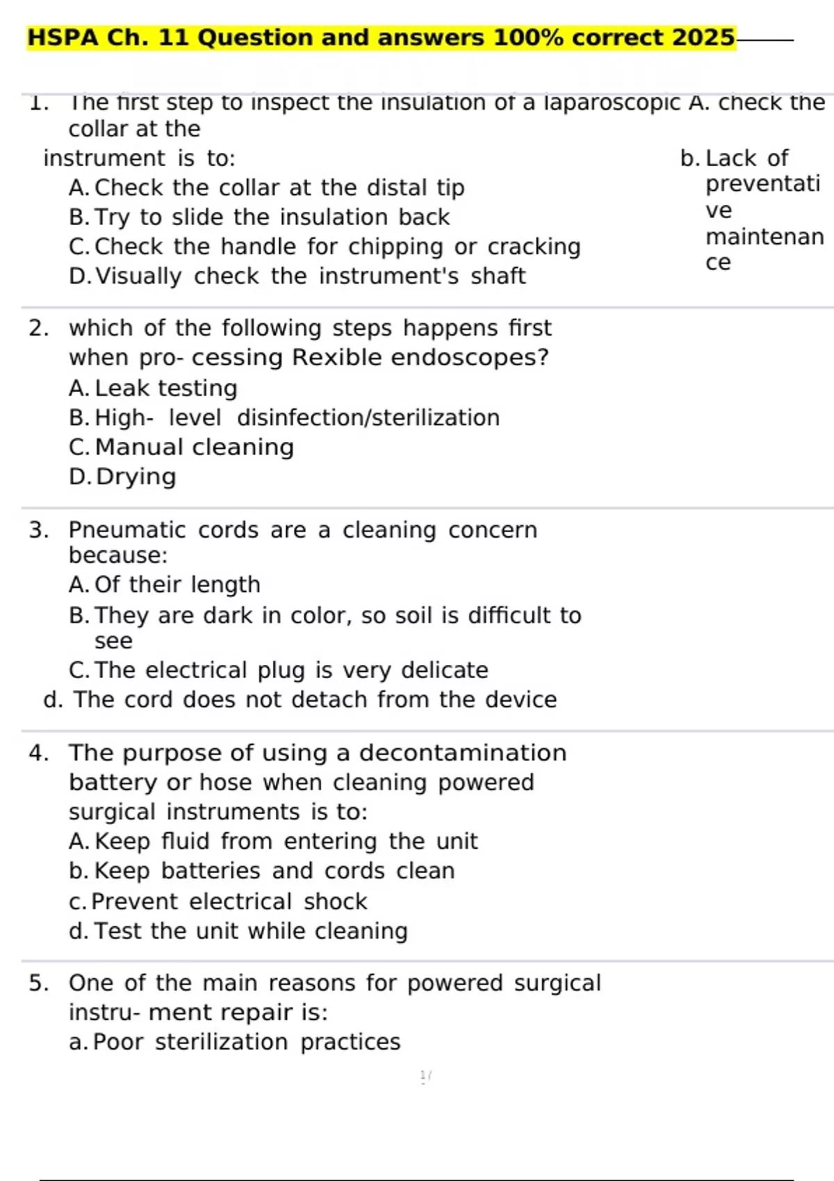 Hspa Notes HSPA Ch. 11 Question and answers 100% correct 2025 - HSPA Ch. 11 ...