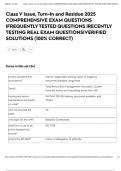 Class V Issue&comma; Turn-In and Residue 2025 COMPREHENSIVE EXAM QUESTIONS &vert;FREQUENTLY TESTED QUESTIONS &vert;RECENTLY TESTING REAL EXAM QUESTIONS&vert;VERIFIED SOLUTIONS &lpar;100&percnt; CORRECT&rpar;