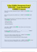 Wildlife Management   Bundled Exam Questions WITH  CORRECT Answers