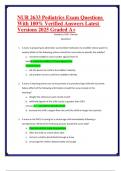NUR 2633 Pediatrics Exam Questions With 100&percnt; Verified Answers Latest Versions 2025 Graded A&plus;