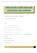 CPOA STUDY GUIDE EXAM 2025 QUESTIONS AND ANSWERS