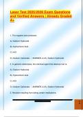 LASER TEST EXAM PACKAGE DEAL QUESTIONS AND VERIFIED DETAILED ANSWERS &vert; 100&percnt; GUARANTEED PASS &vert; ALREADY GRADED A&plus;