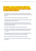 FLORIDA LAWS AND RULES DENTAL Actual Exam Questions and Answers Latest Versions 2025 Graded A&plus;