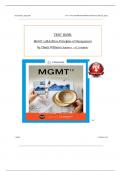 TEST BANK For MGMT 12th Edition&comma; Principles of Management By Chuck Williams&comma; Verified Chapters 1 - 18&comma; Complete Newest Version