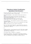 Salesforce Admin Certification Questions And Answers